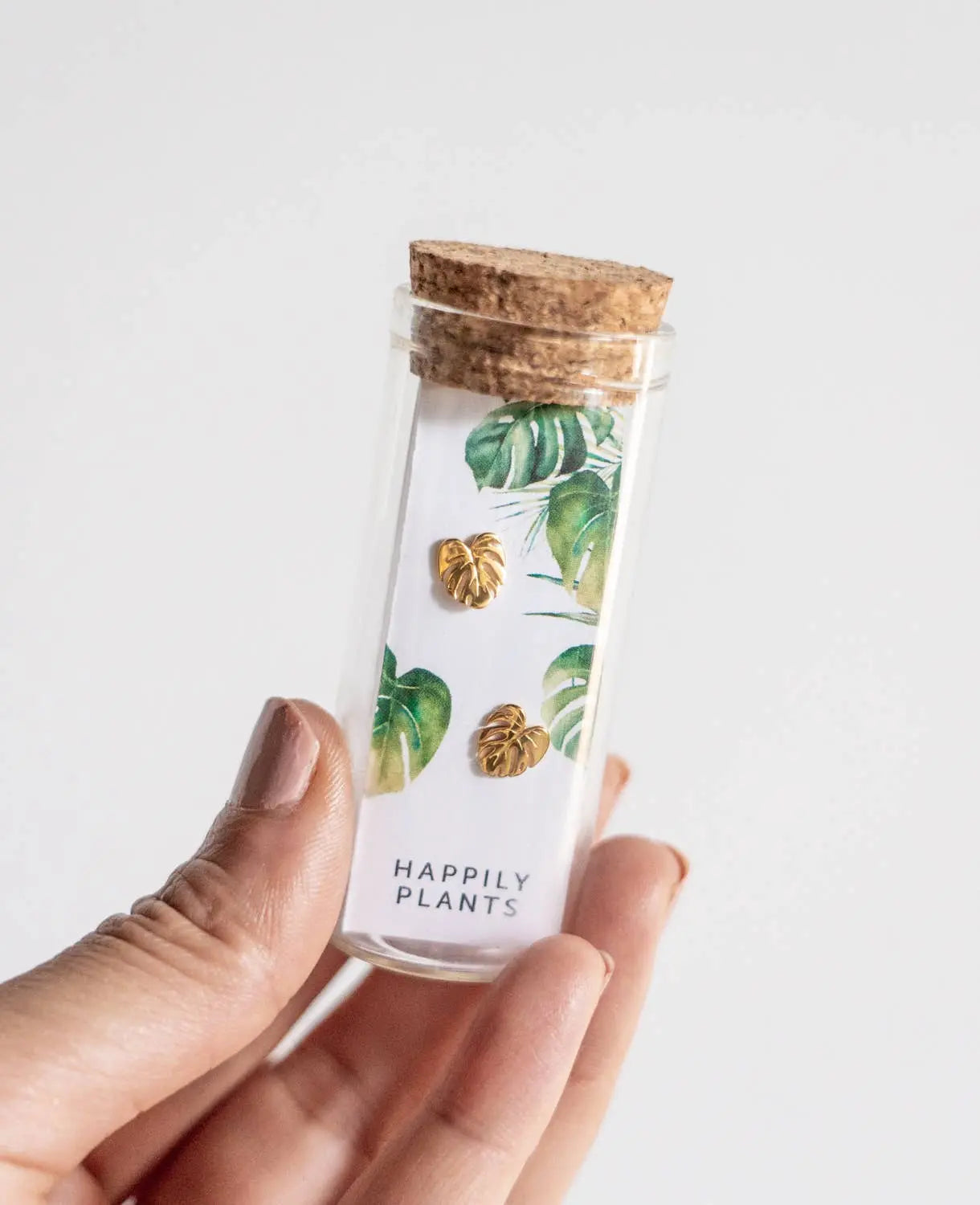 Monstera Earring Studs - 18k Gold, Plant Earrings Happily Plants