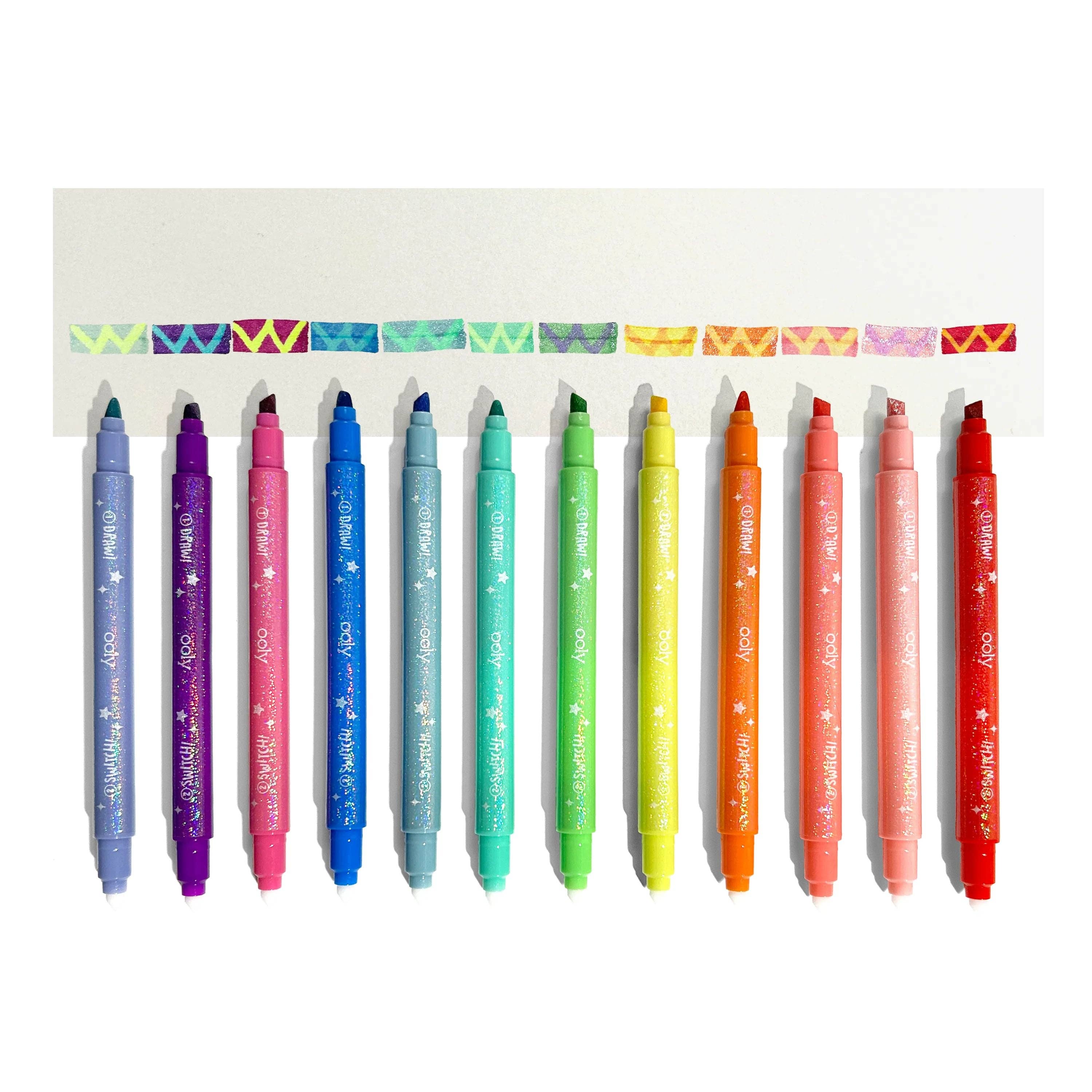 Switch-eroo! Sparkle Color Changing Markers - Set of 12 OOLY
