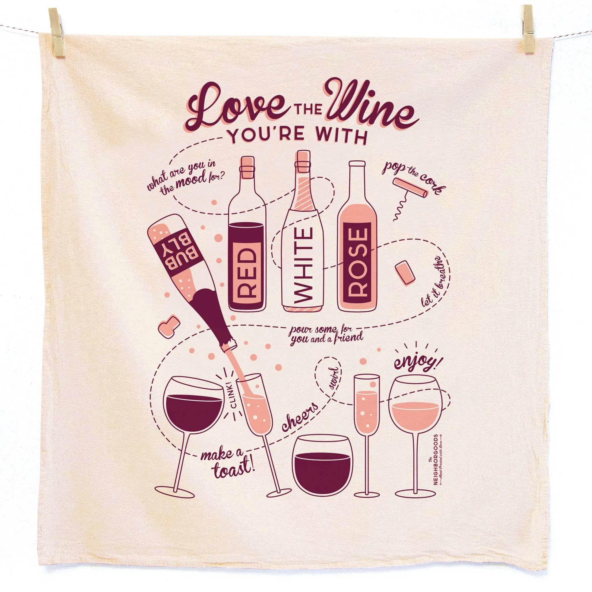 PERFECT PAIRING (Wine, Cheese) - Tea Towel Set of 2 The Neighborgoods
