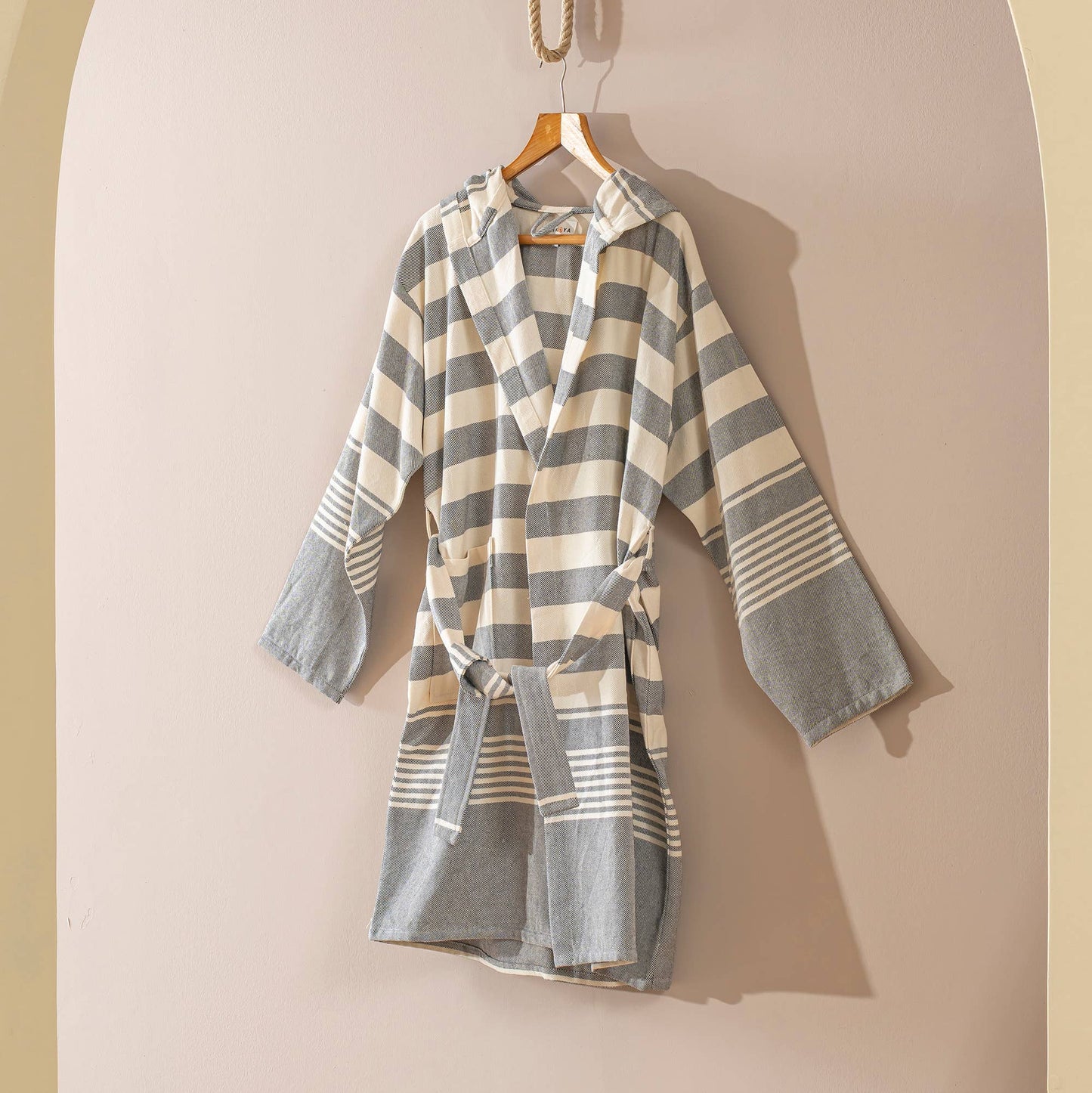 Bathrobe Turkish Cotton LightWeight Summer Hood Kimono Robe