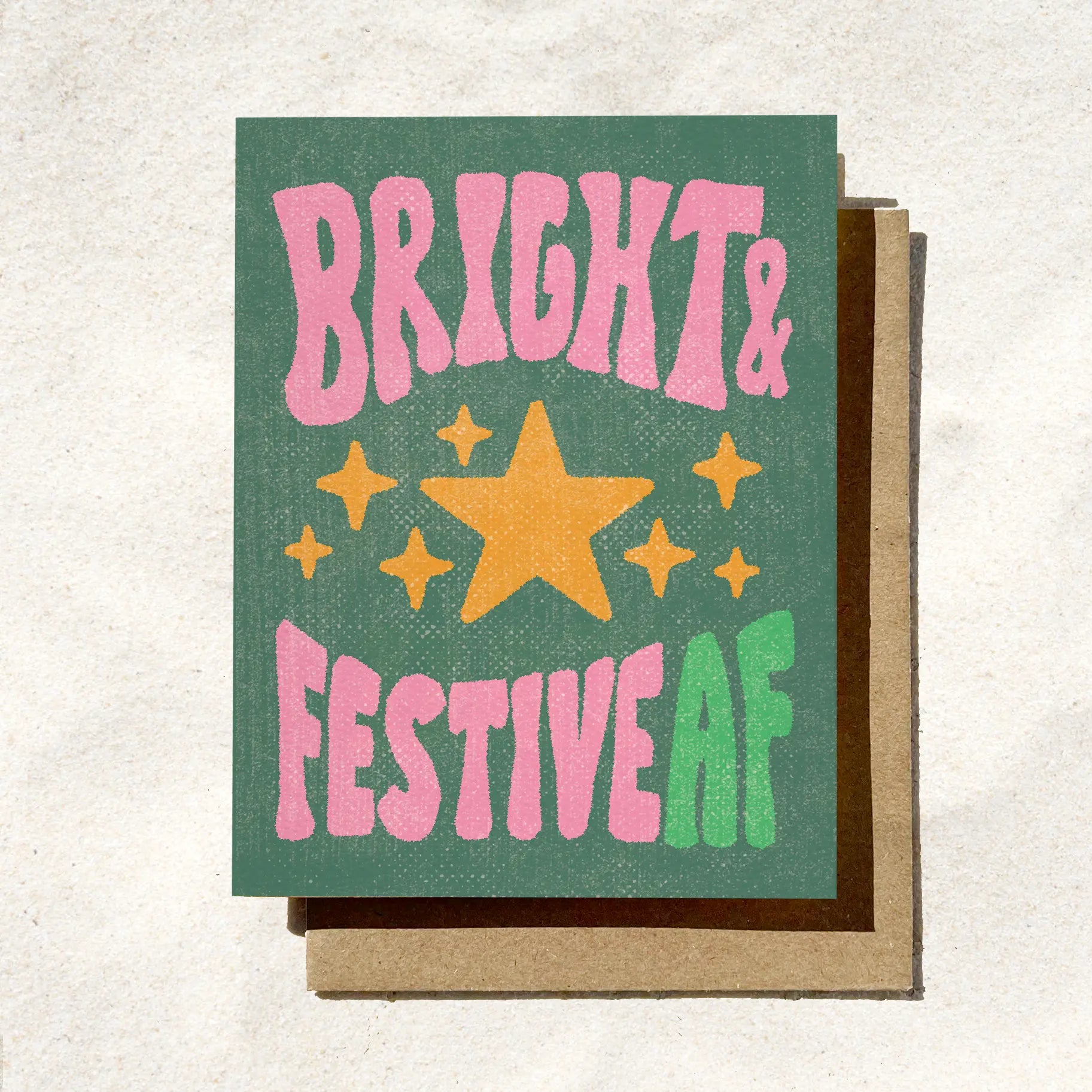 Funny Holiday Card | Bright & Festive AF | Bold Xmas Card Daydream Prints