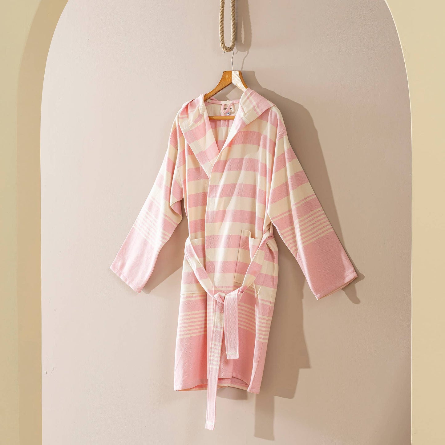 Bathrobe Turkish Cotton LightWeight Summer Hood Kimono Robe