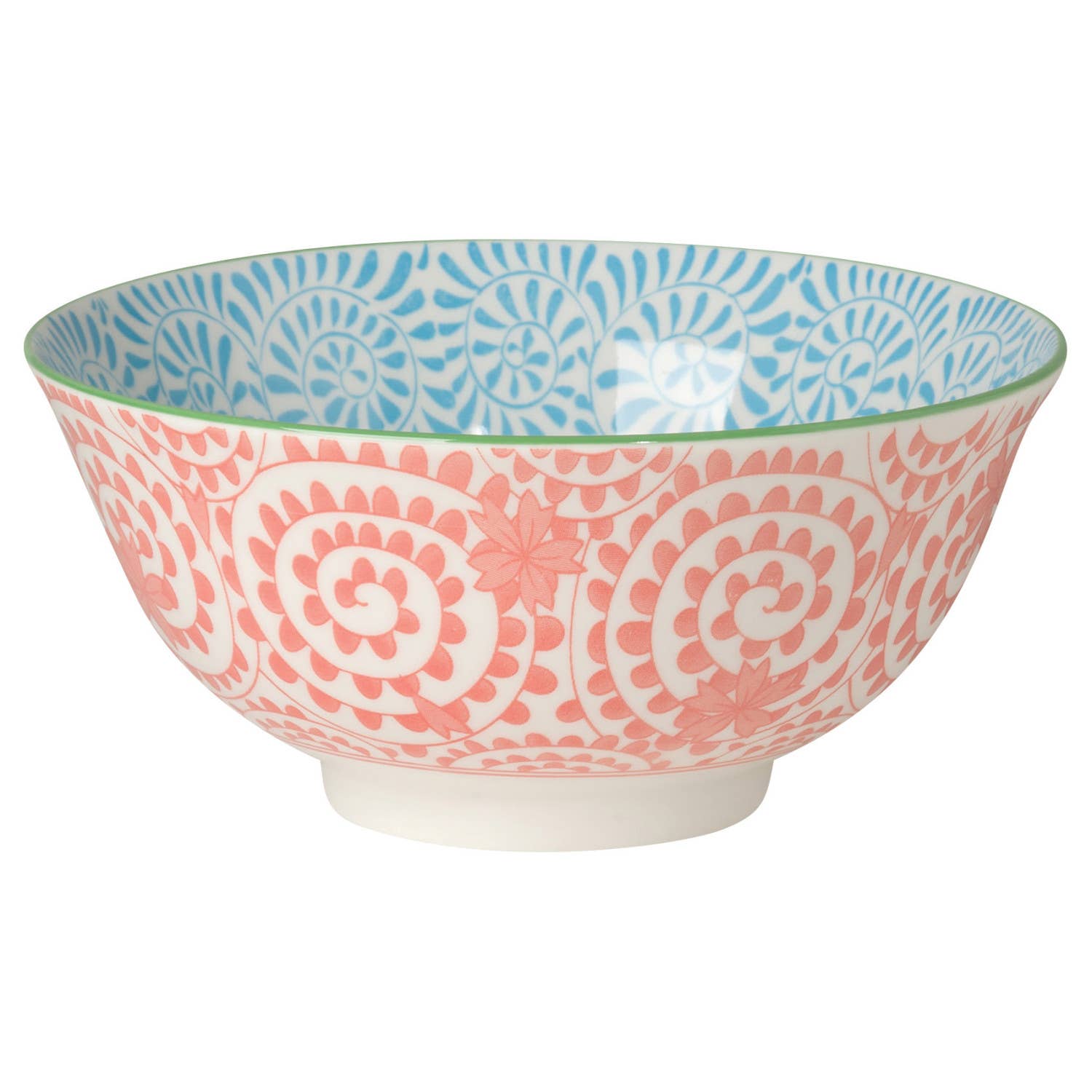 Orange and Blue Swirls Stamped Bowl 6 inch Now Designs by Danica