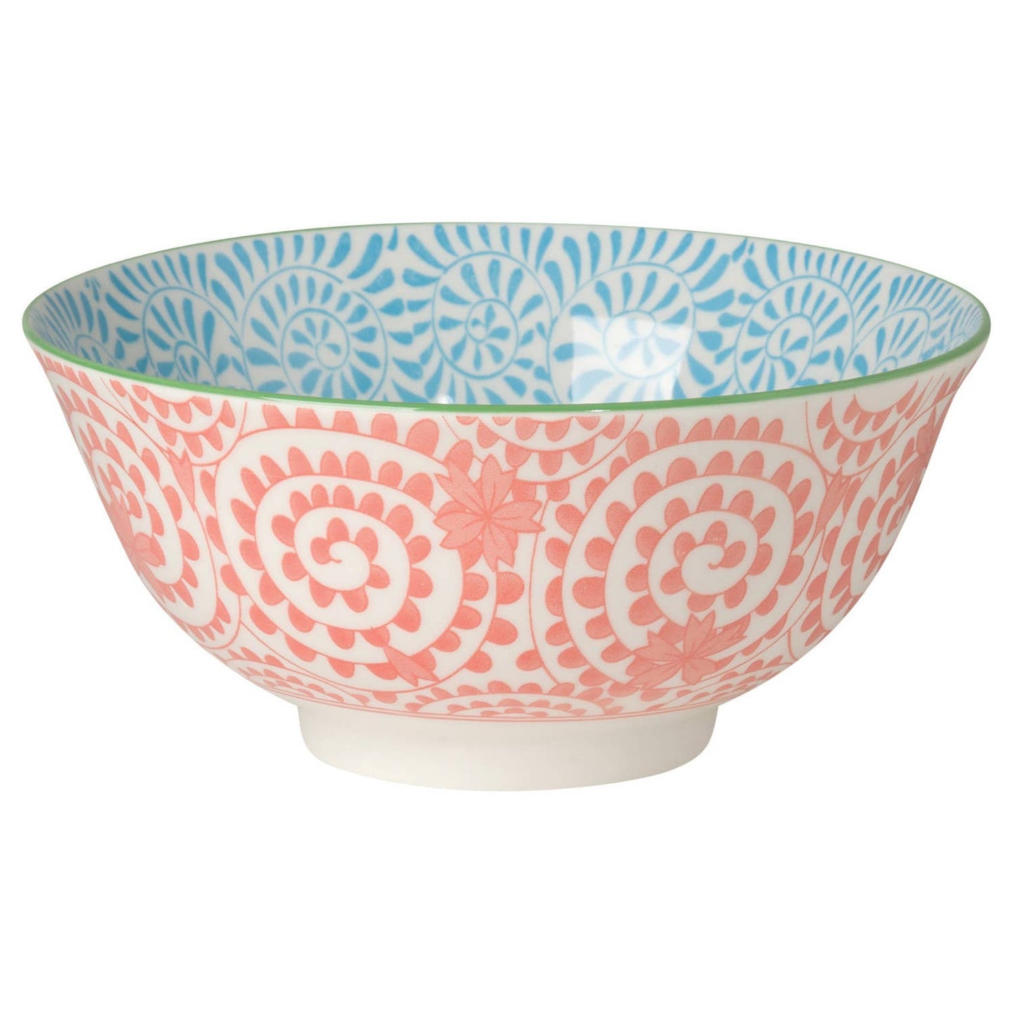 Orange and Blue Swirls Stamped Bowl 6 inch Now Designs by Danica