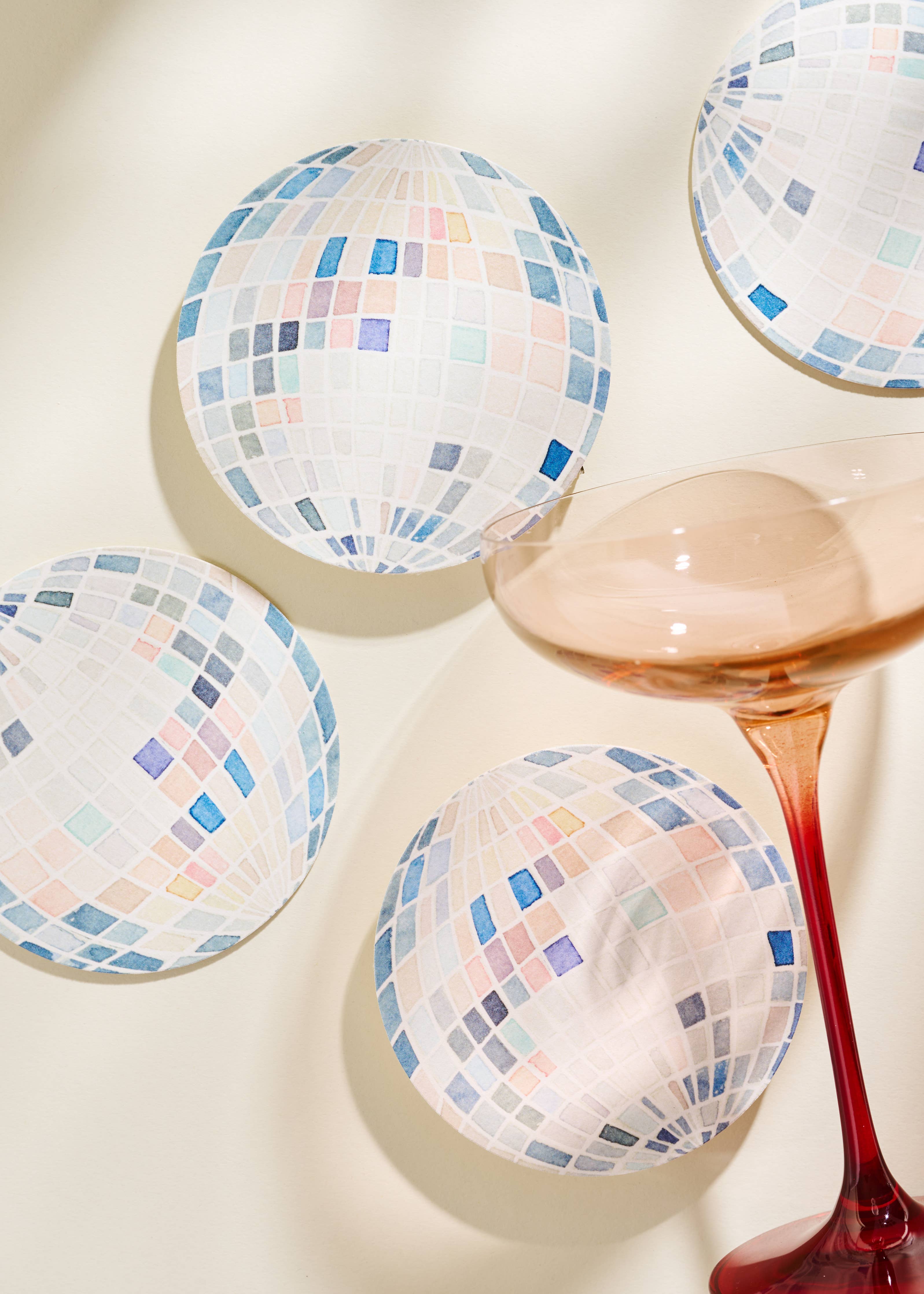 Mirror Ball Disco Coasters - Set of 4 One & Only Paper