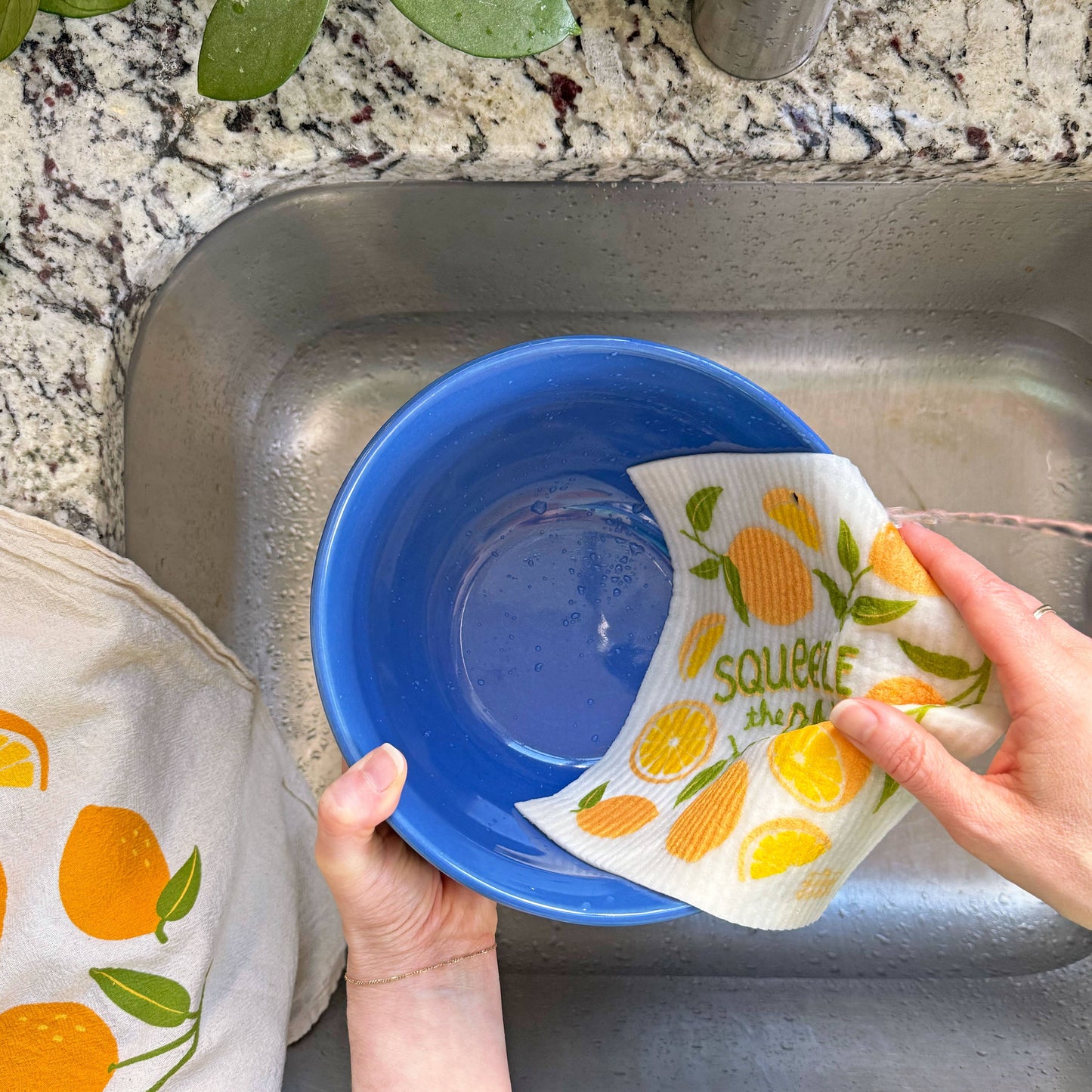 Lemon - Tea Towel + Sponge Cloth Set