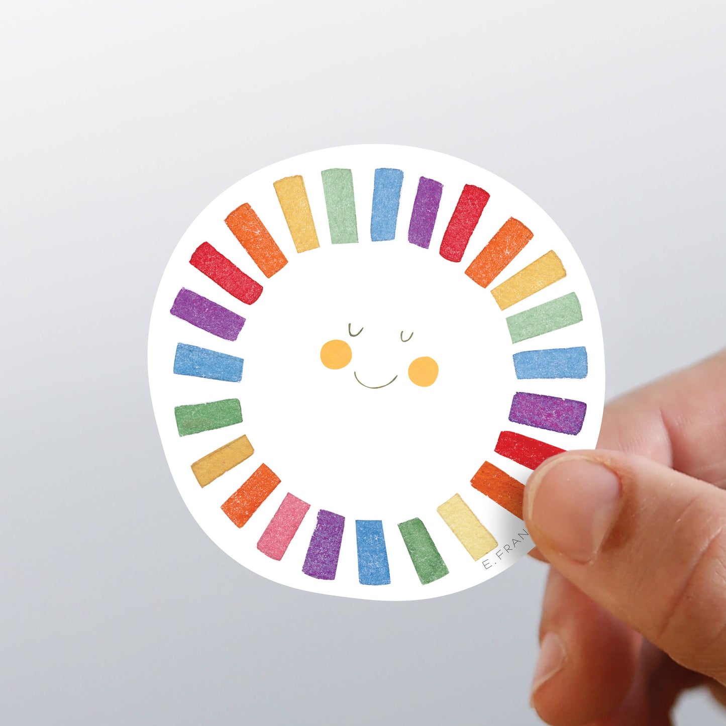 Rainbow Sun Sticker | Single Sticker