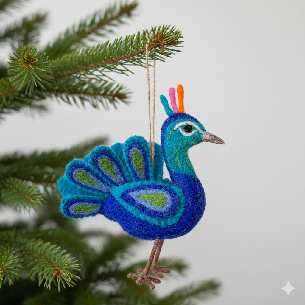 Peacock Felt Ornament Ganapati