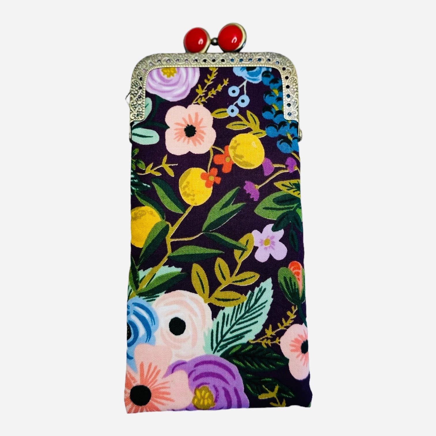 Garden Party in Plum Eyeglass Case