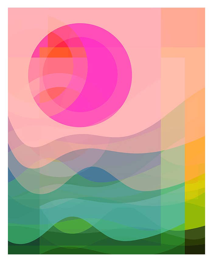 Retro Summer #2 Abstract Art Print
