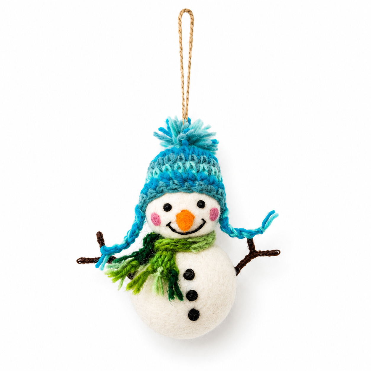 Snowman Ornament with Weaving Hat Ganapati