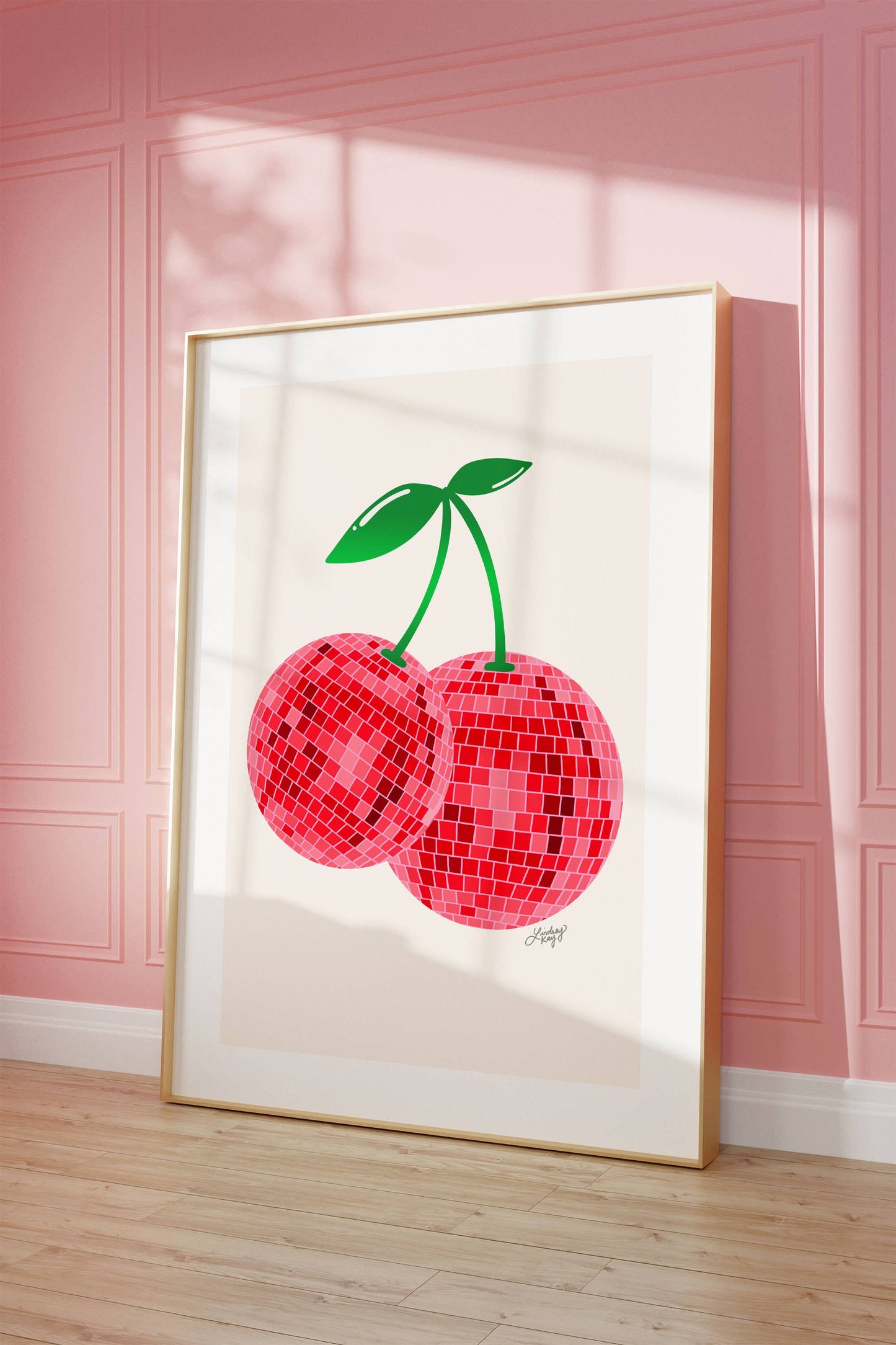 Disco Ball Cherries - Art Print Framed
