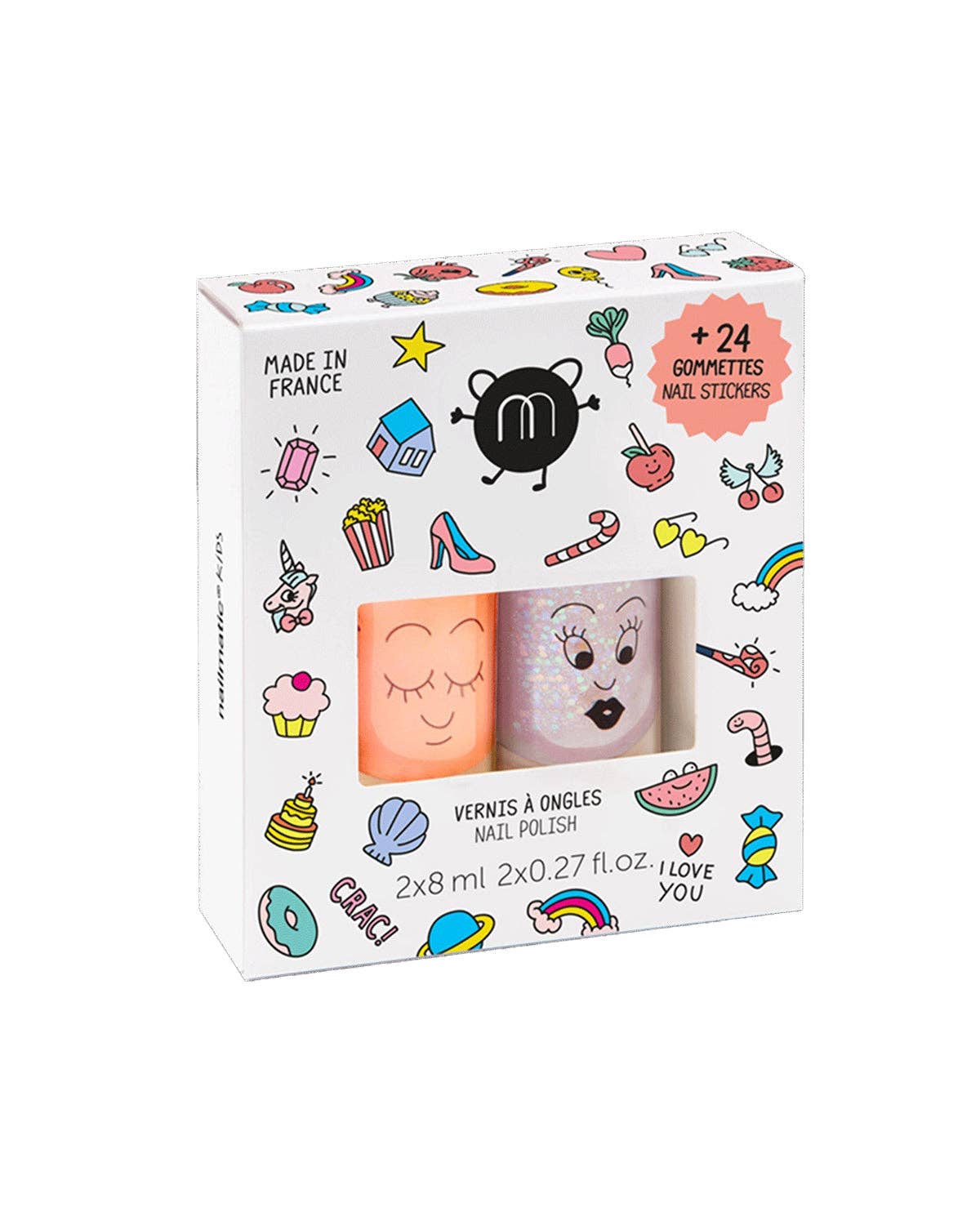 PINKY Nail Polish and Nail Sticker Set for Kids