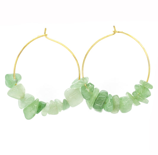 Rock Candy ~ Green Jade Hoops SALTY CALI