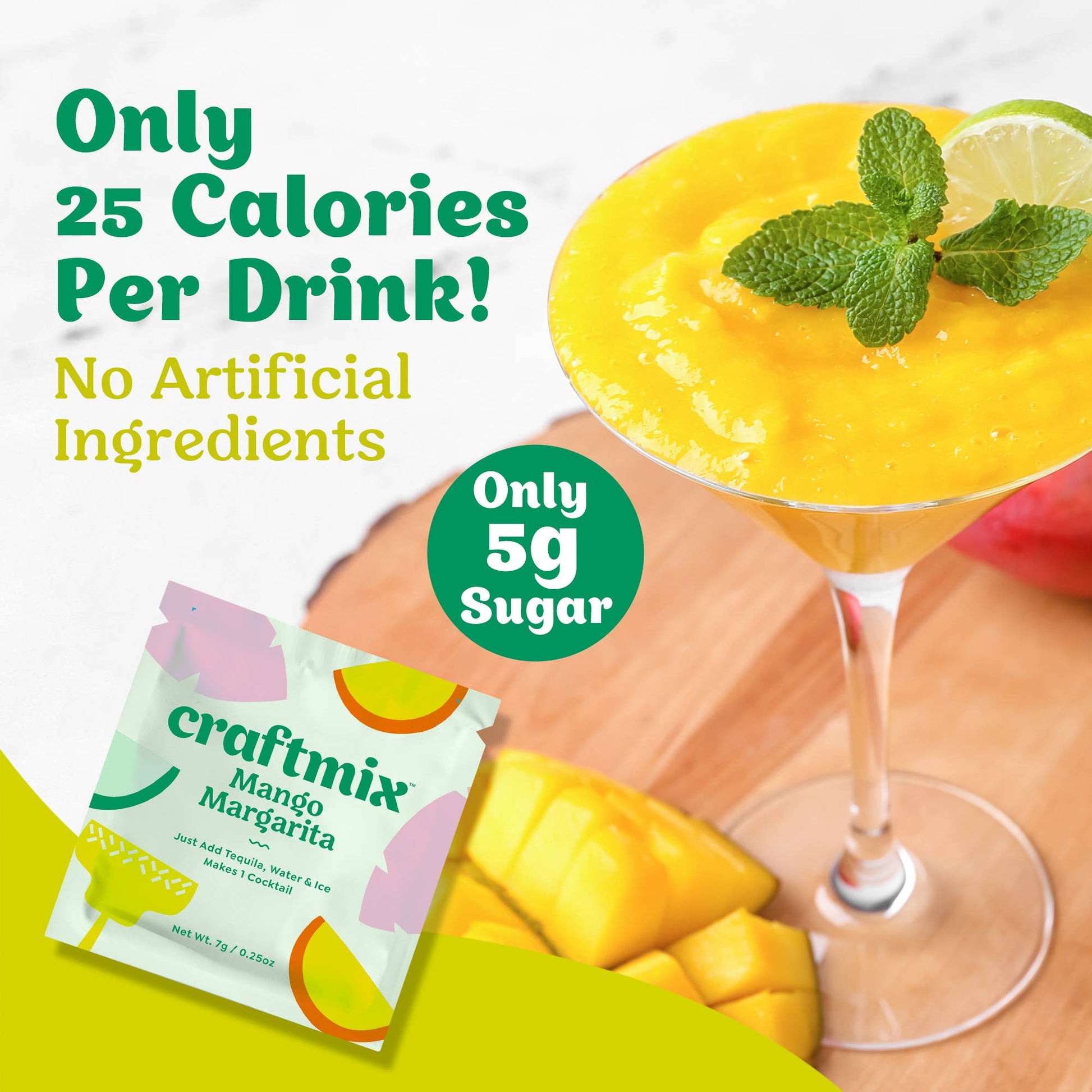 Mango Margarita Cocktail Mixer - 6 Servings Multipack Craftmix
