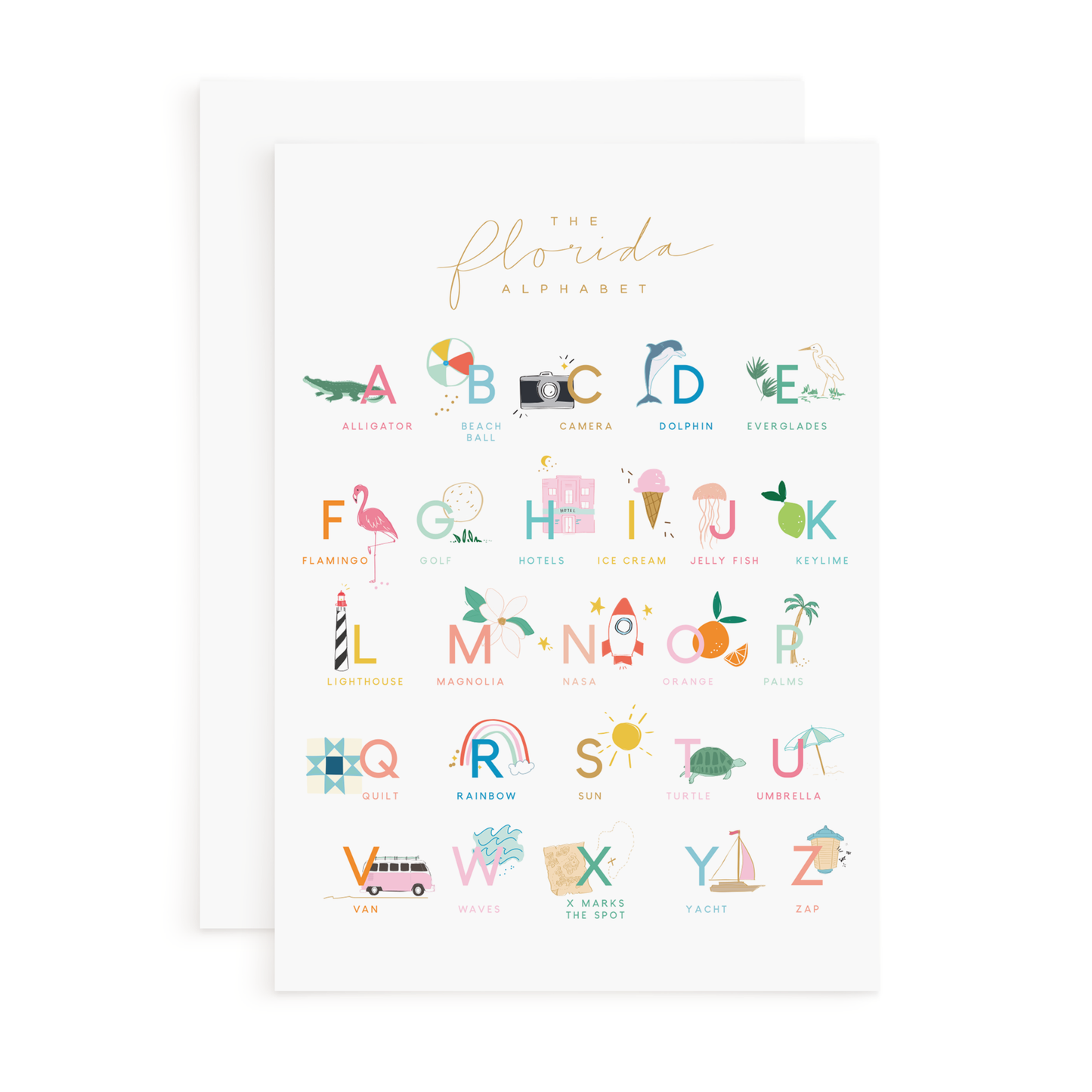 New Baby Card - Florida Alphabet