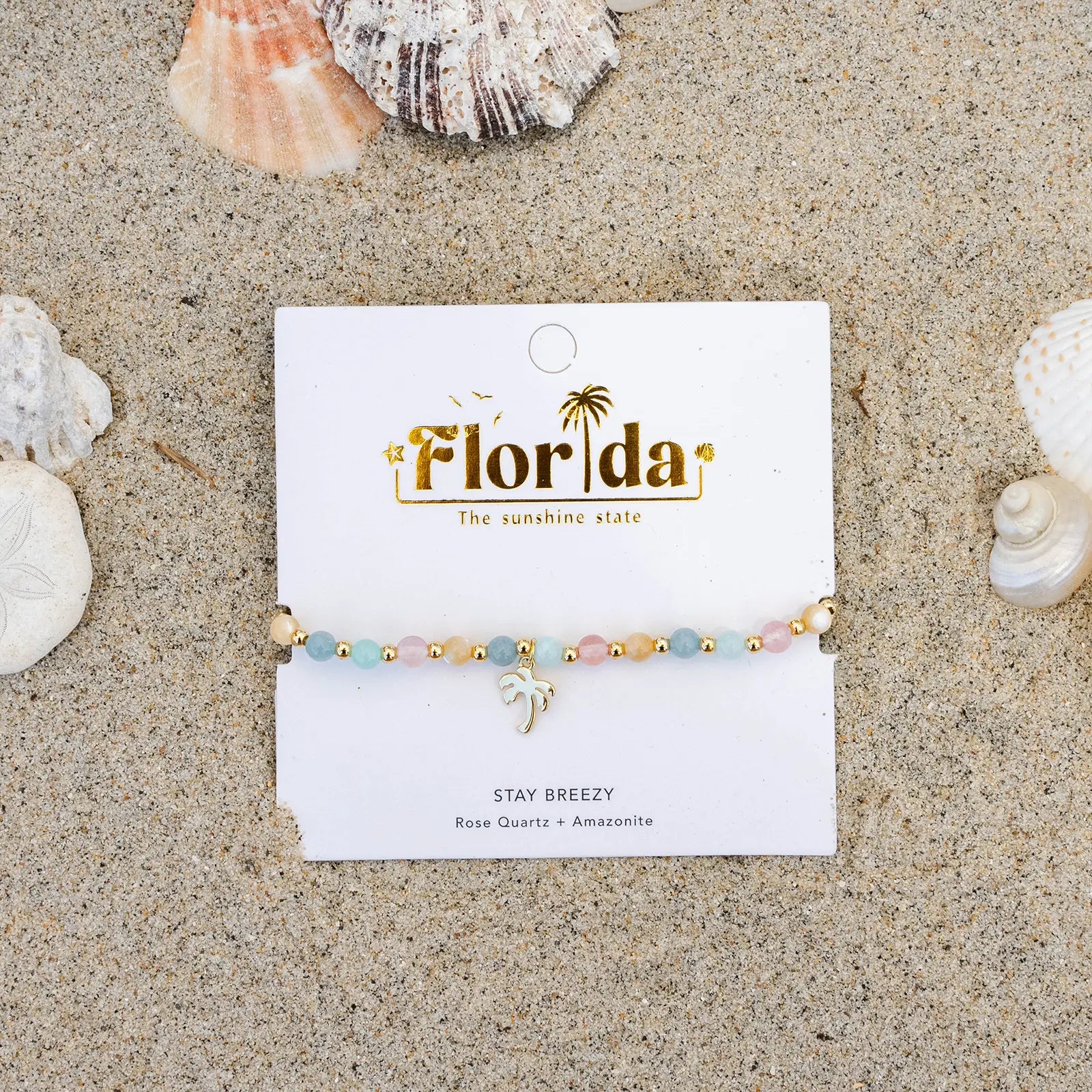 Stay Breezy Florida Charm Bracelet Lotus and Luna
