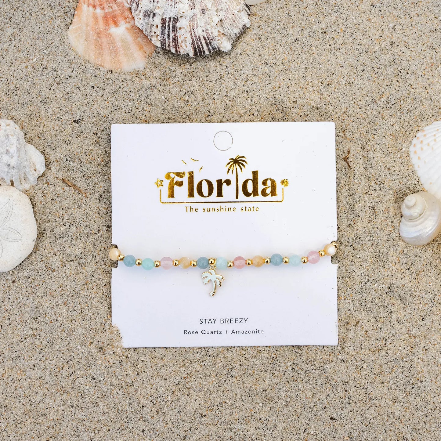 Stay Breezy Florida Charm Bracelet Lotus and Luna