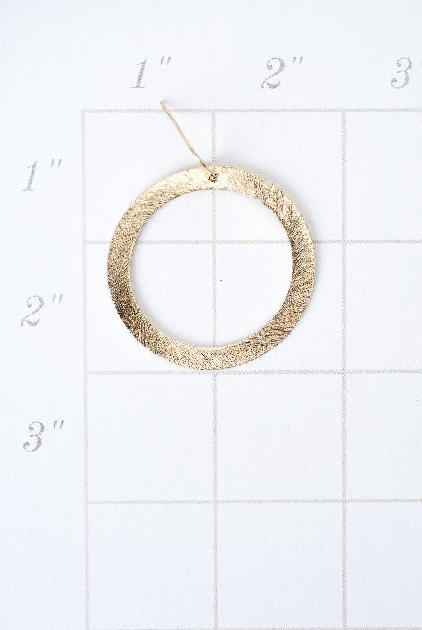 Brushed Gold Large Hoop Earrings Anne Vaughan Designs Jewelry