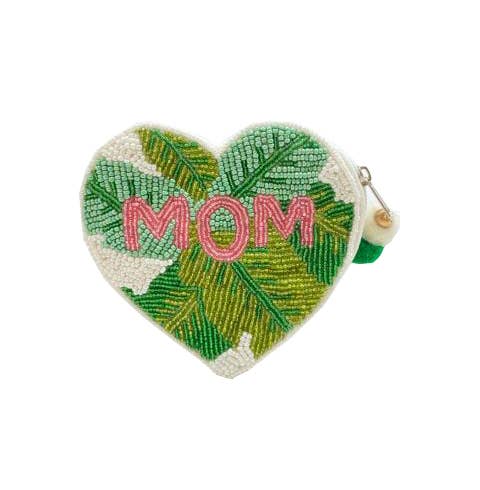 Mom Palm Heart Beaded Pouch Pizzazz, Inc.