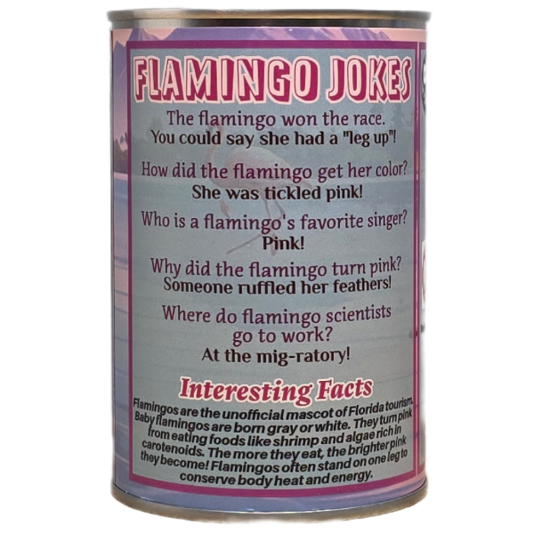 Rosy the Canned Flamingo - Plush Canned Gifts