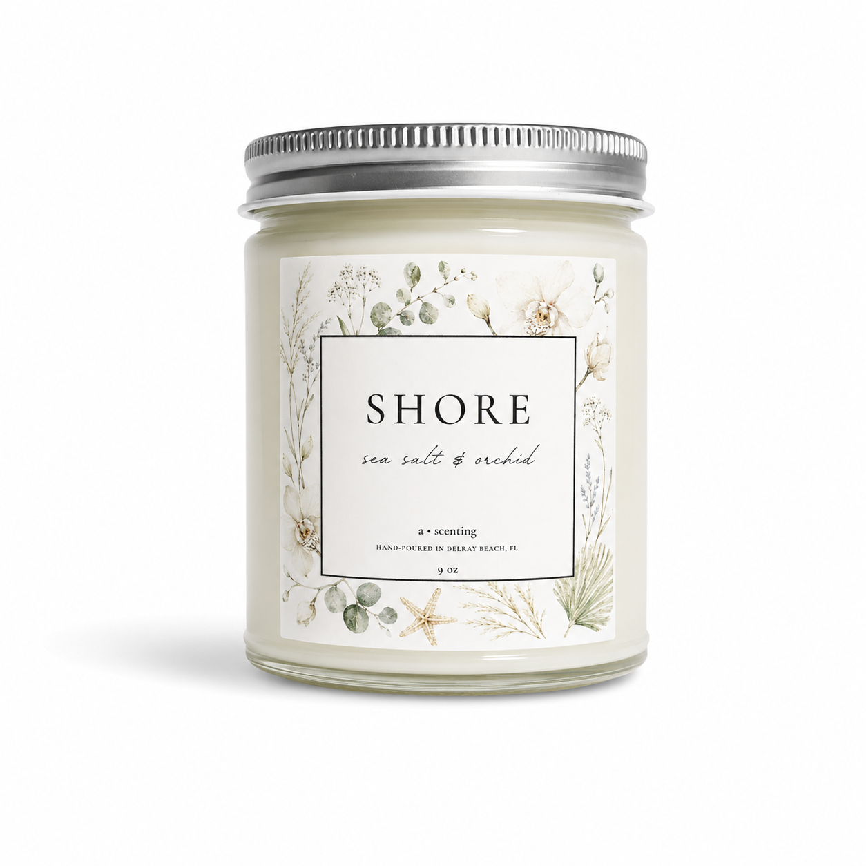 Shore Soy Candle | Sea Salt + Orchid Coastal Floral