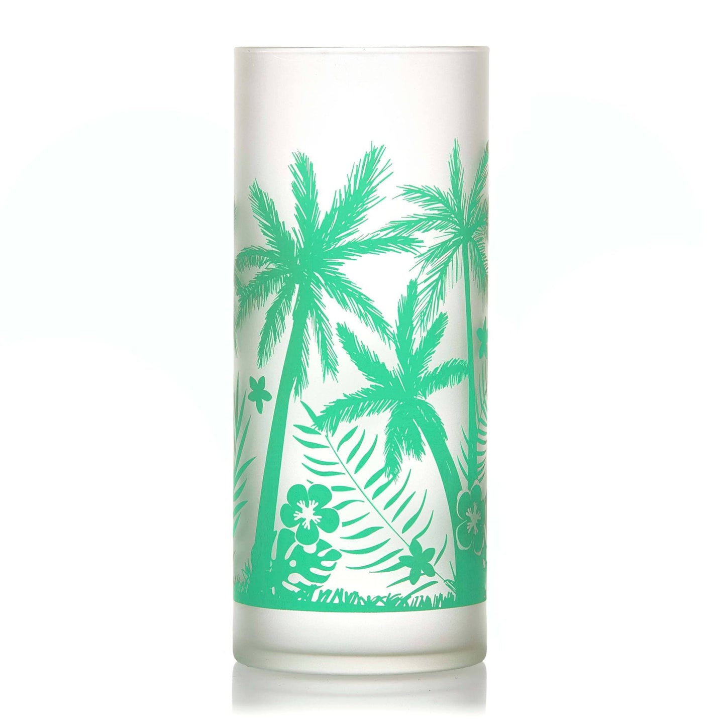 Palm Trees Cooler Glasses, 16oz, Set of 4