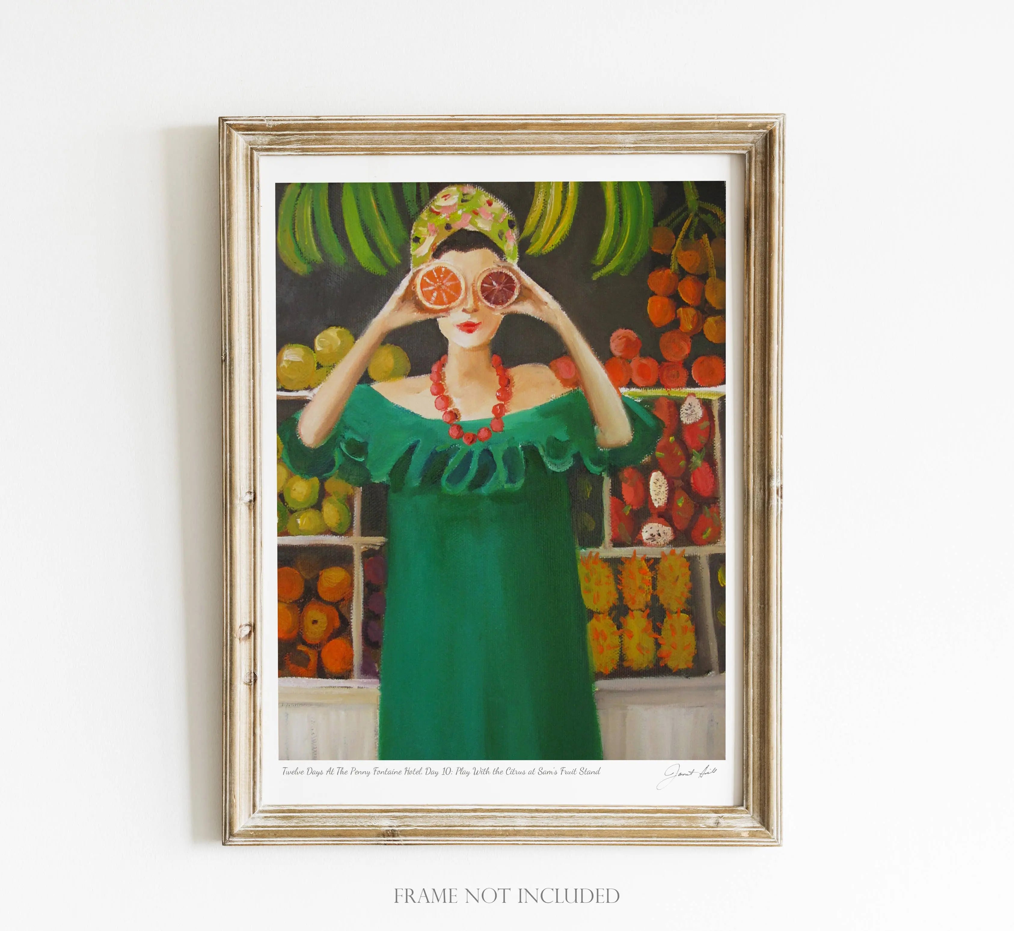 Twelve Days Penny Fontaine Hotel Day 10 Art Print-8.5" X 11" JANET HILL STUDIO