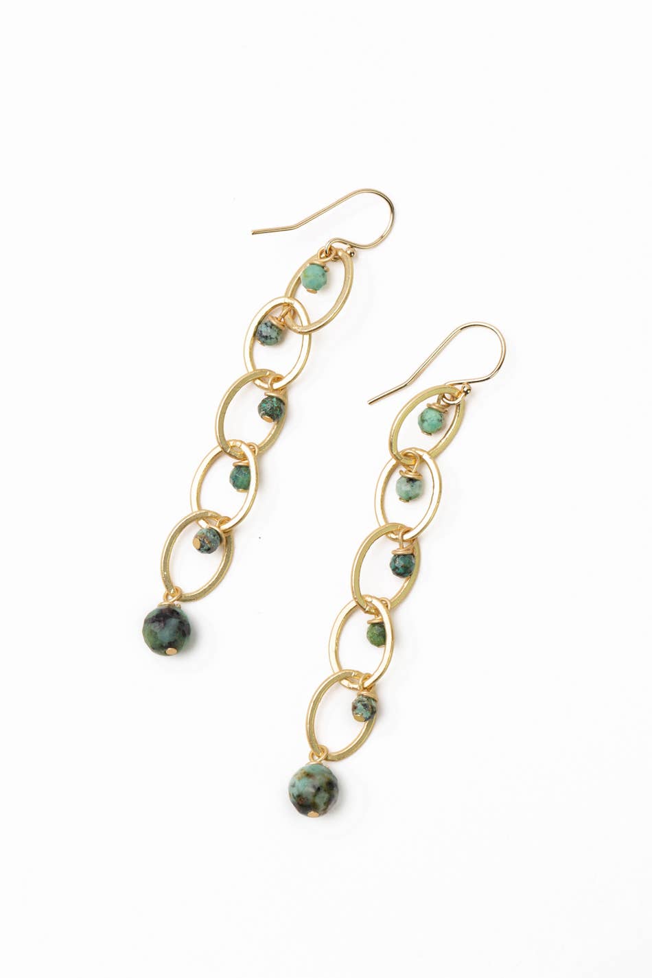 Tranquil Gardens African Turquoise Dangle Earrings