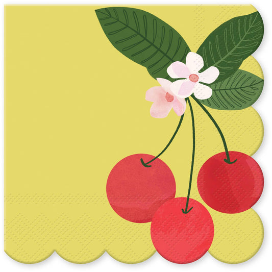 Fruit & Fleur Cherries Beverage Napkins Punch Studio