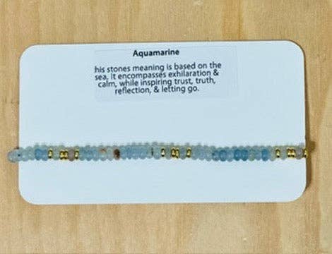 Aquamarine Linea Beaded Stretch Bracelet Santore Jewelry