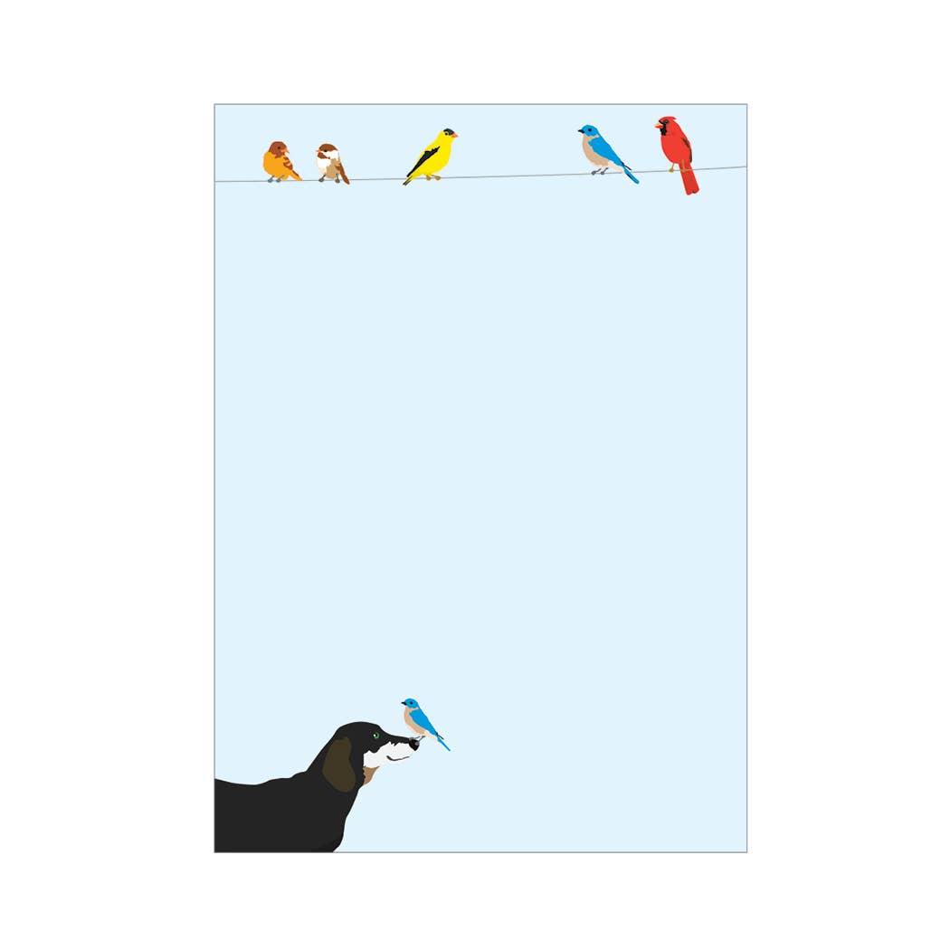 Dachshund Birds on a Wire 4.75x6.5" Notepad