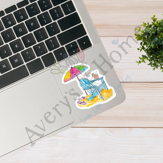 B.E.A.C.H Vacation Art Permanent 3" Vinyl Die-Cut Sticker Avery's Home