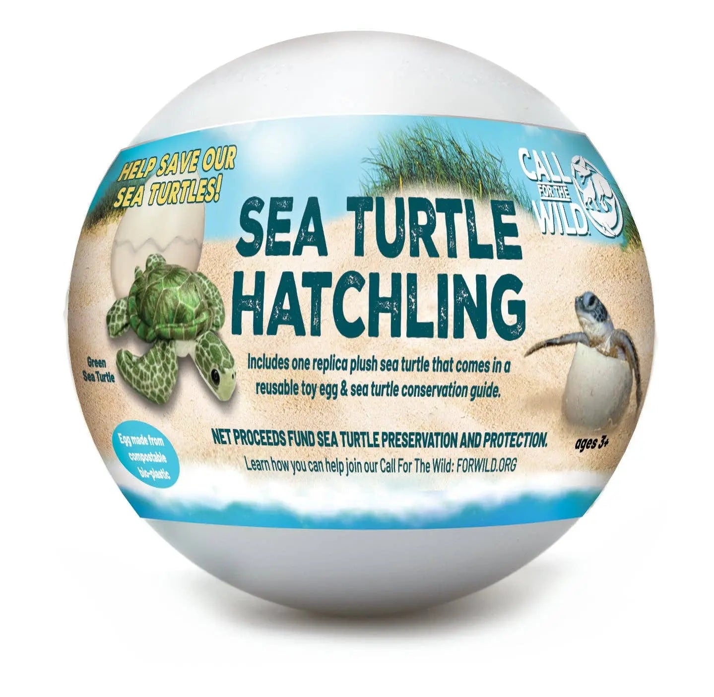 Sea Turtle Hatchling Plush in Egg – Conservation Fundraising