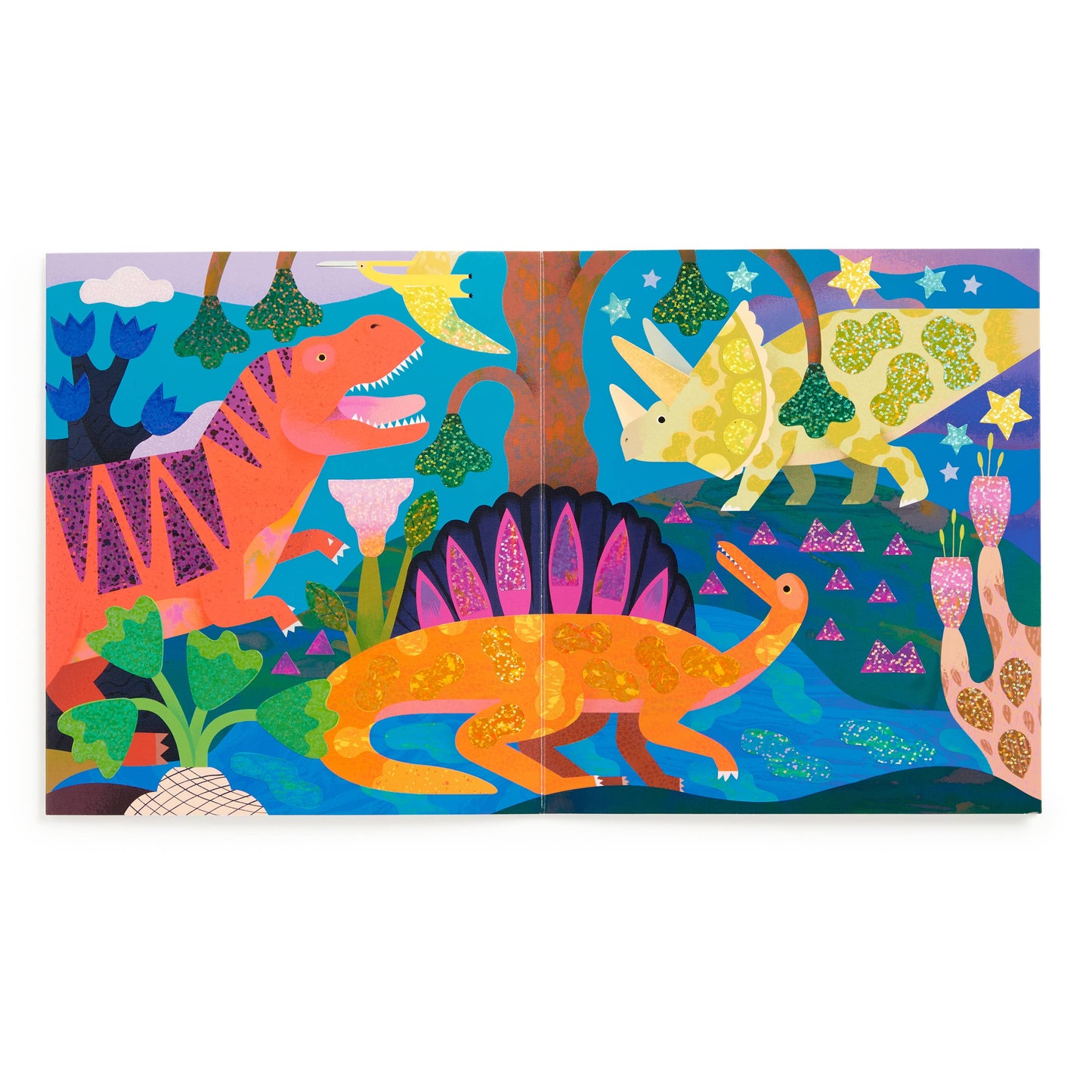 Dinosaur Land Sticker Sparkle Poster Activity Kit Chronicle Books