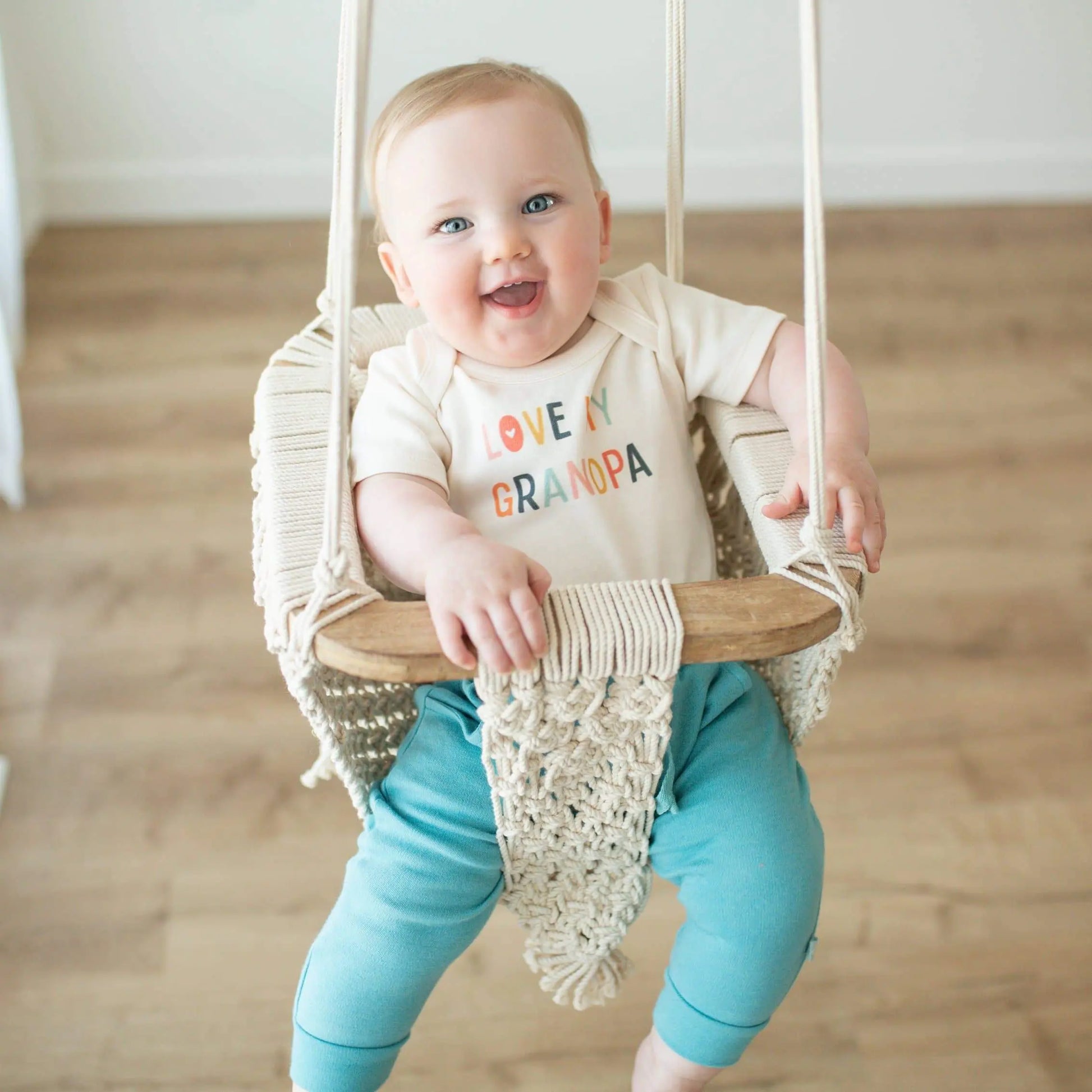 Baby graphic organic  onesie | love grandpa Finn + Emma