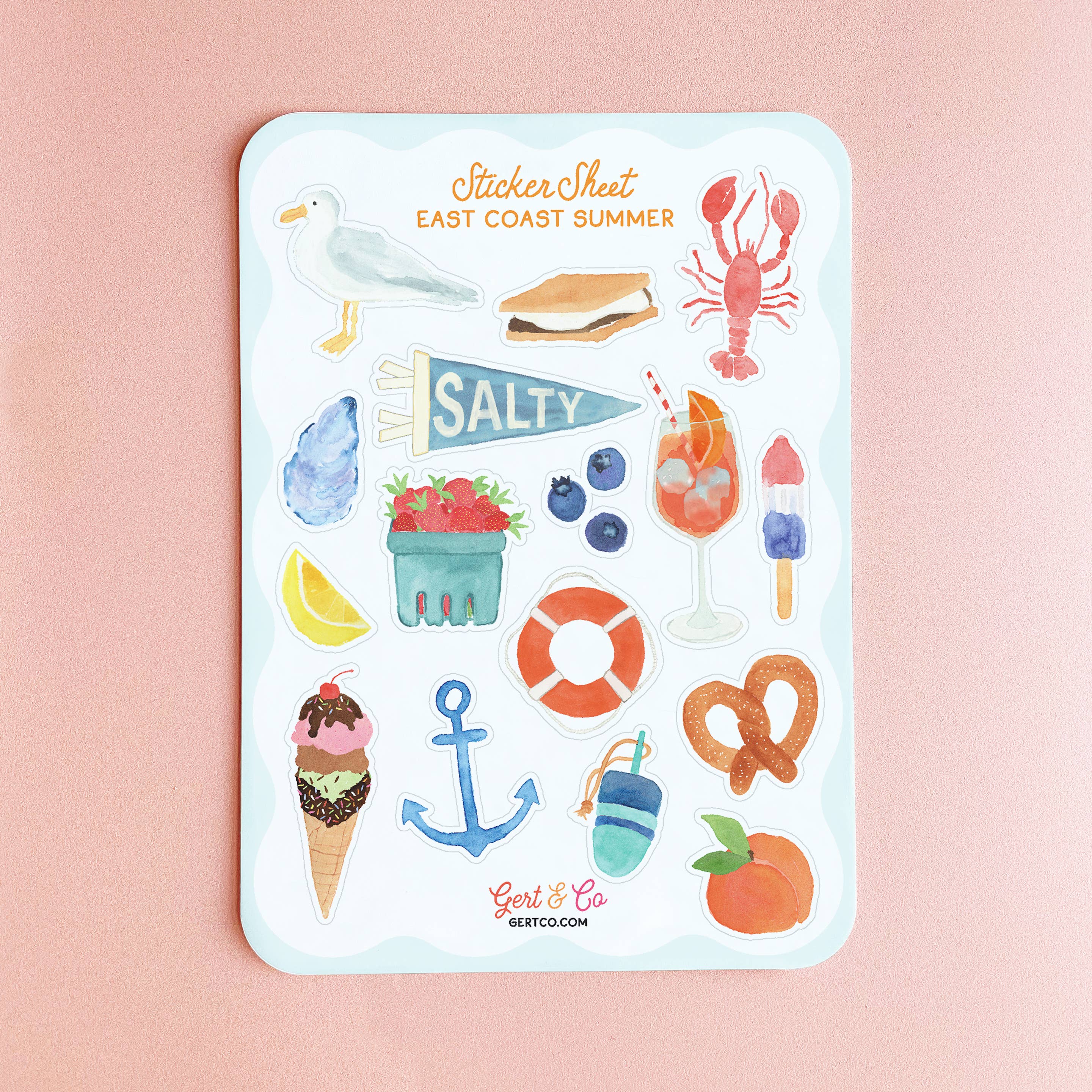 East Coast Summer Sticker Sheet | East Coast Icon Stickers