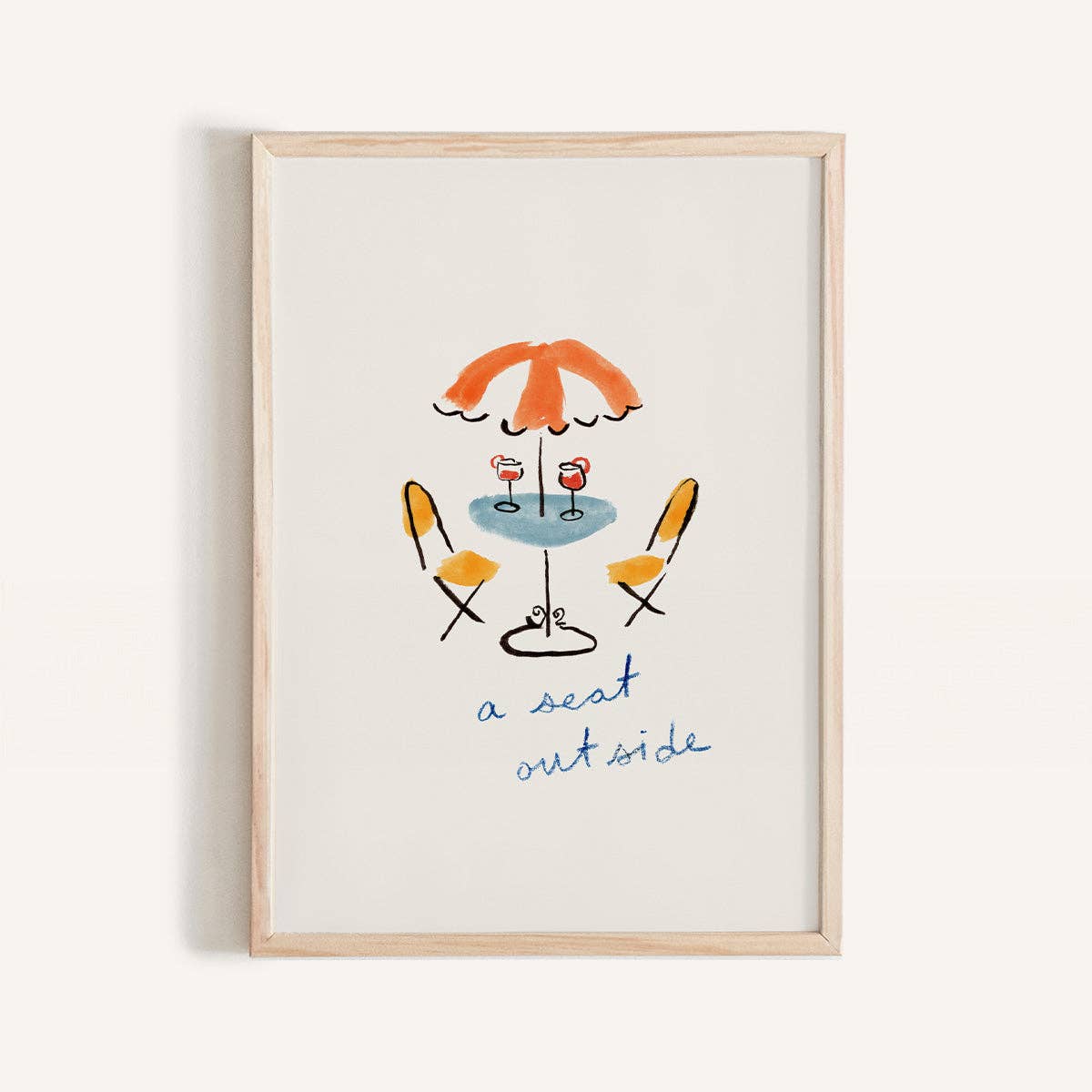 “A Seat Outside” Mini Art Print Framed Phthalo Ruth