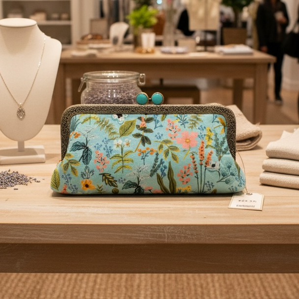 Herb Garden Mint Clutch Purse
