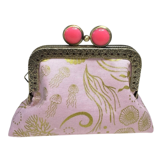 Kiki & Syds Mini Clutch Coin Purse - Sea Life Gold Metallic Kiki & Syds
