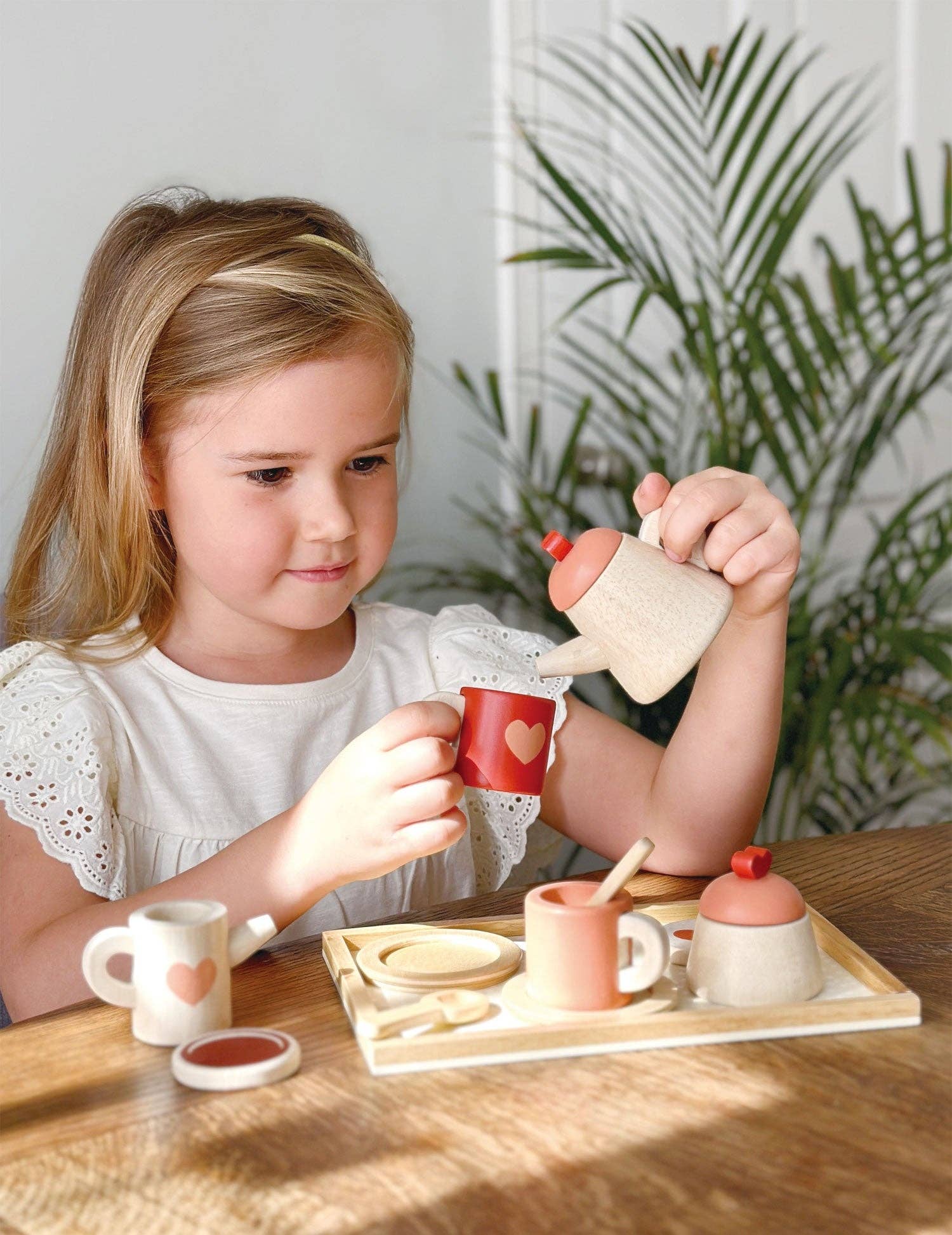 Wooden Tea Time Tray Set