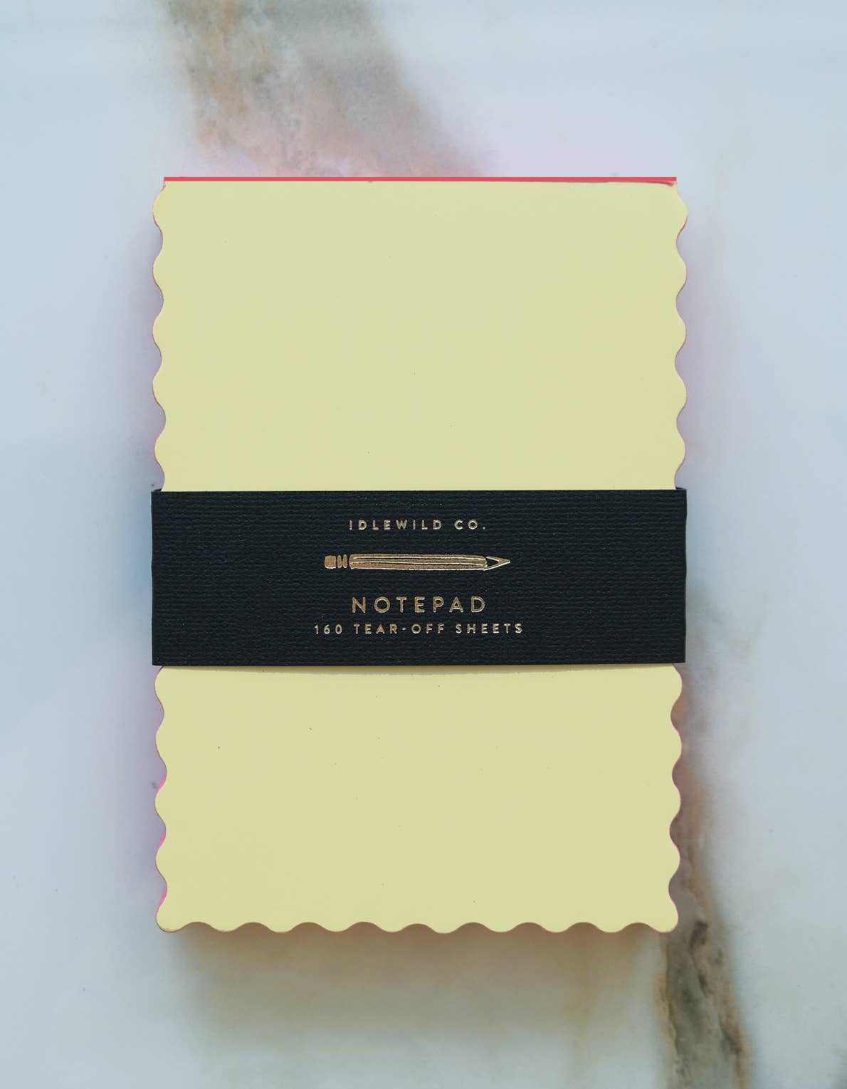 Mini Wave Shaped Notepad | Citron + Hot Coral Edge Idlewild Co.