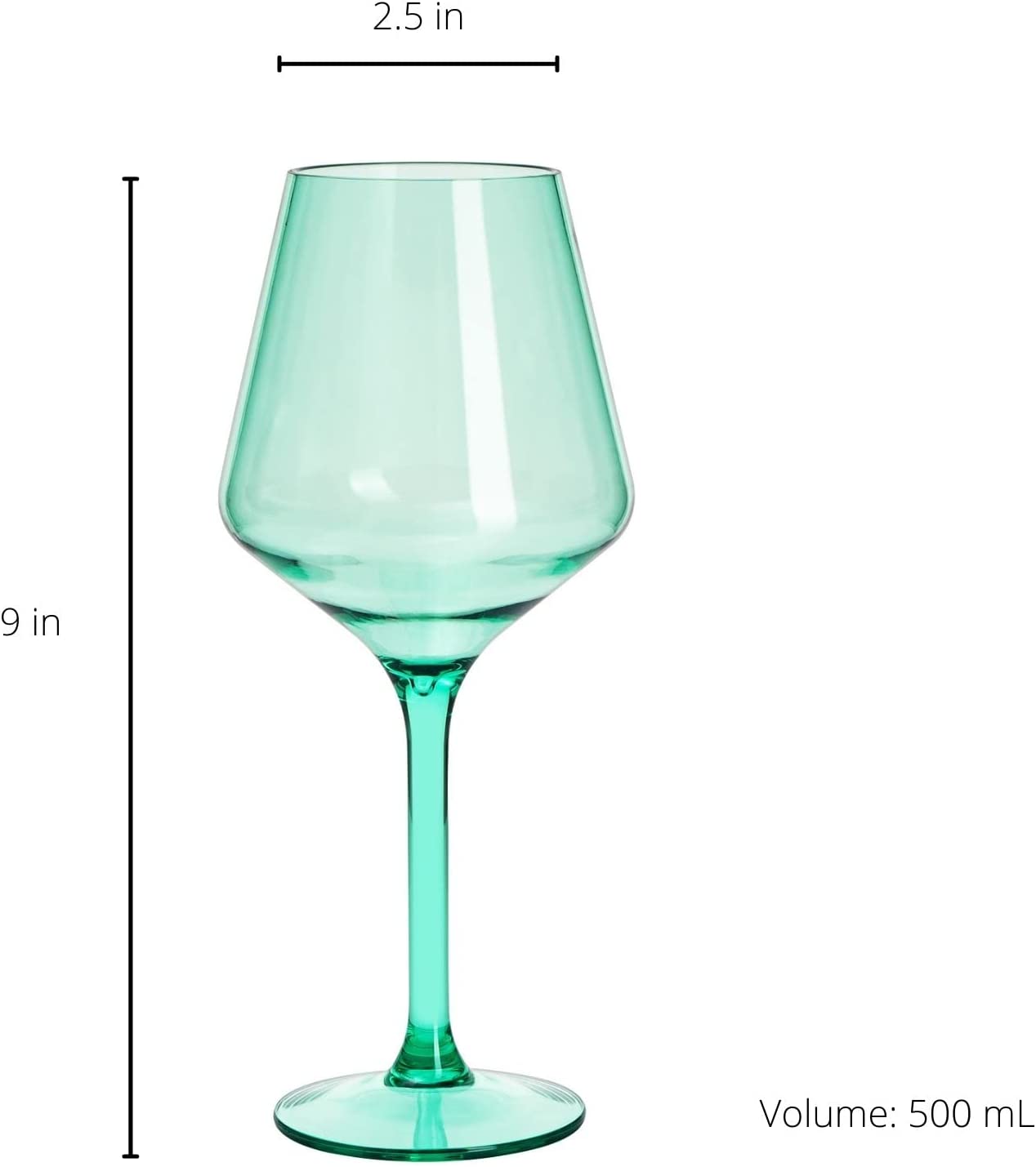 Unbreakable Colored Stemmed Acrylic Wine Glasses Set of 6 The Wine Savant / Khen Glassware