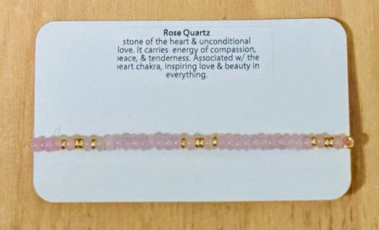 Rose Quartz Linea Beaded Stretch Bracelet Santore Jewelry