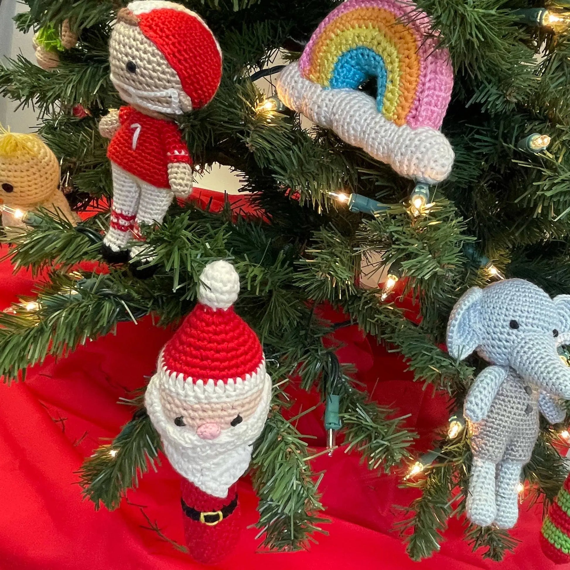 Santa Hand-Crochet Stick Rattle Petit Ami & Zubels