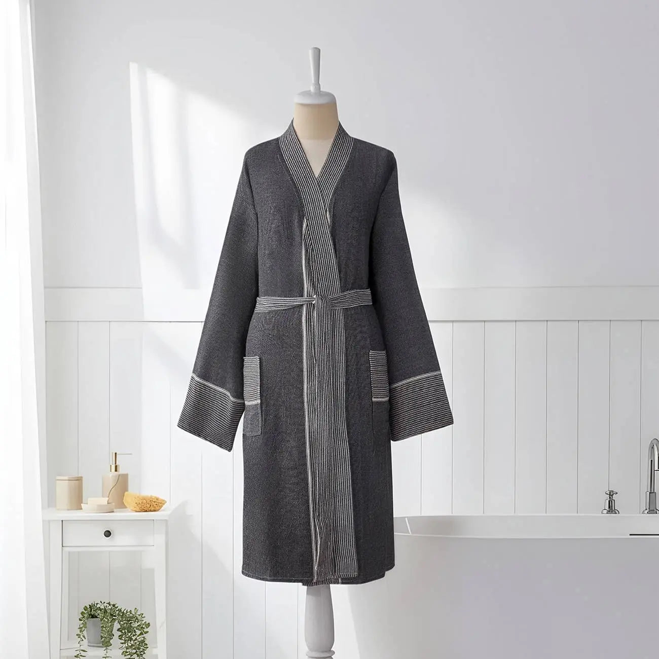 Turkish Cotton Bathrobe Light-Weight Robe Kikoya