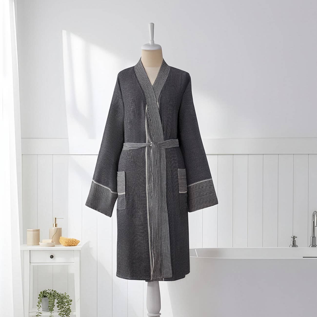 Bathrobe Turkish Cotton Light-Weight Summer Kimono Robe Kikoya