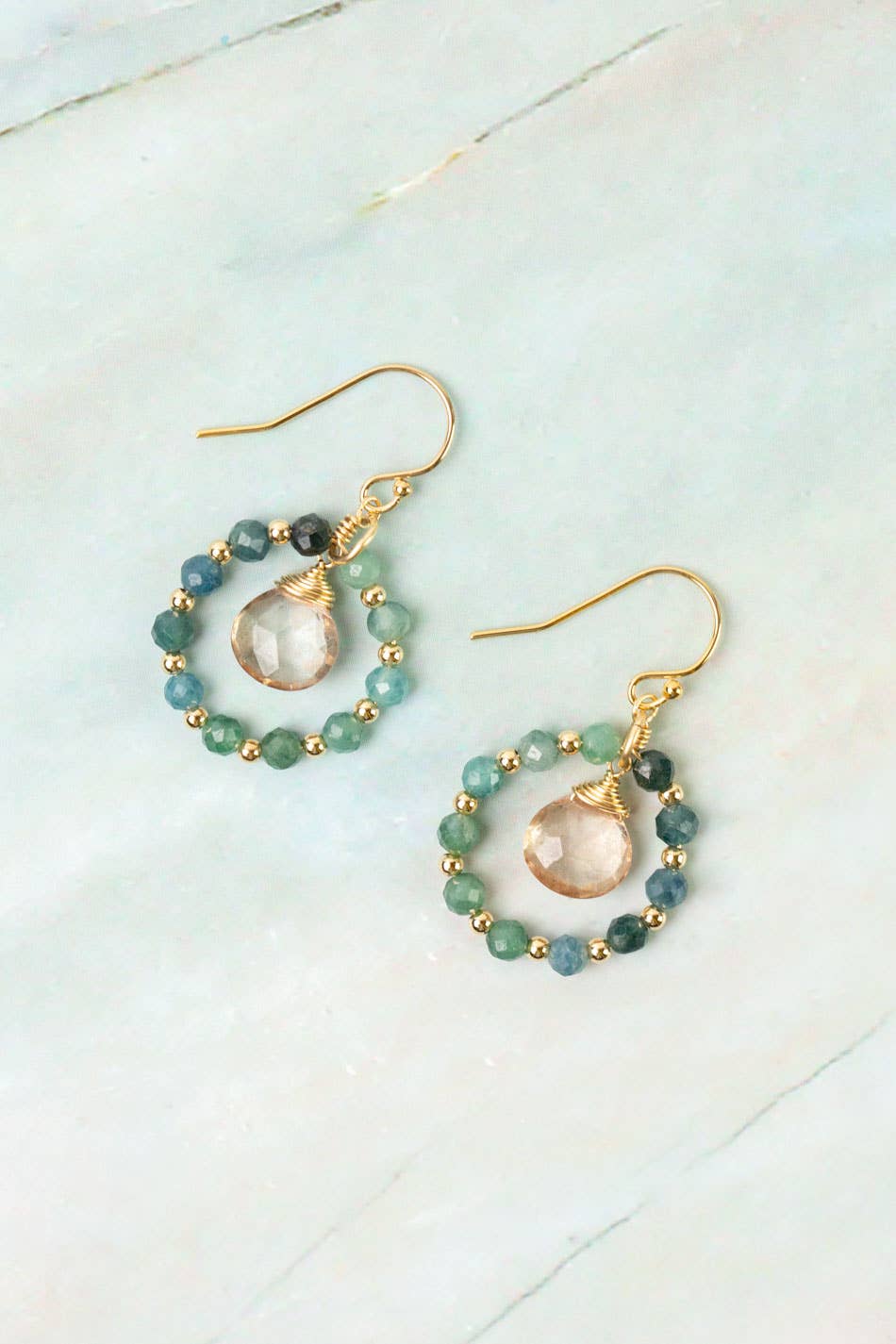 Ocean Waves Grandidierite, Topaz Simple Earrings Anne Vaughan Designs Jewelry