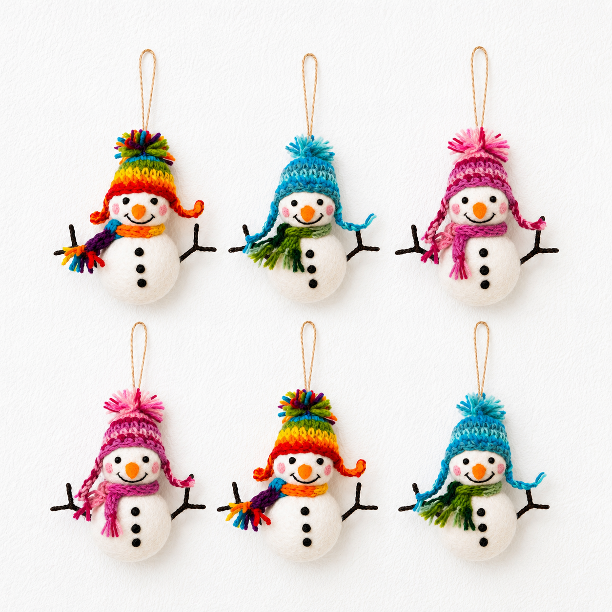 Snowman Ornament with Weaving Hat Ganapati
