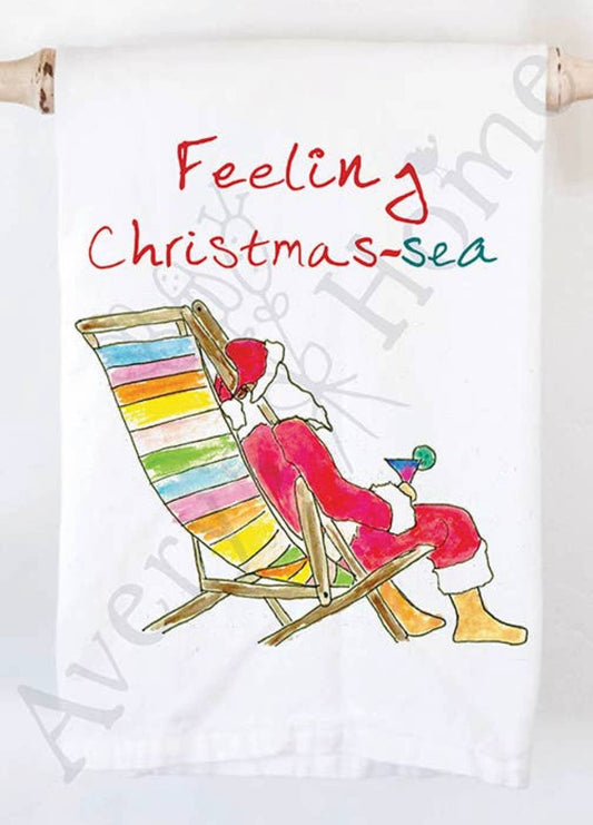 Feeling Christmas-Sea Beach Tea Towel